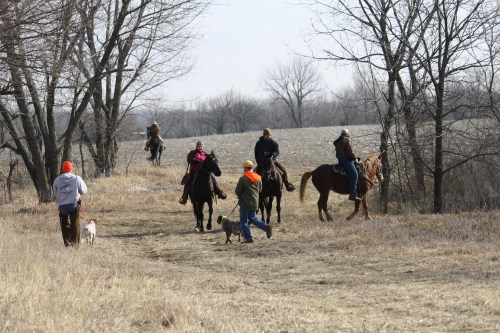 Charles and BB, center, head out for the Amateur Walking Derby run