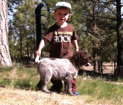 Gabe practices stacking Midge