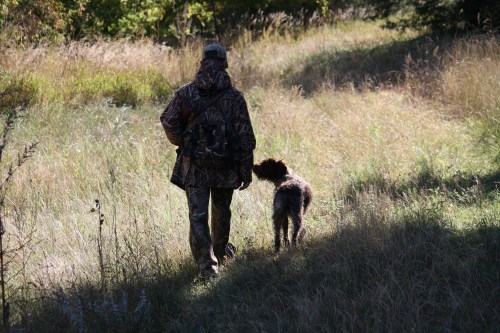 Charles and BB leave the wooded pond