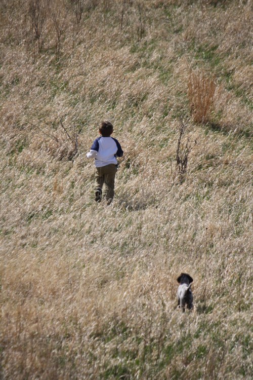 Caleb runs ahead of Fire