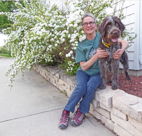 Susan and TracHer in the summer flowers
