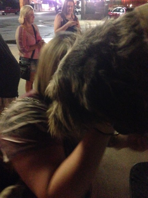 Mae giving love to the party girls