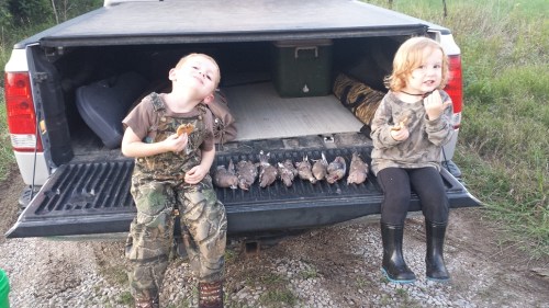Carter and Cadence loved watching their dad Matt shoot doves near Lincoln.