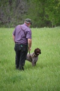 Gracie and Curt at the Heartland NAVHDA Spring Test