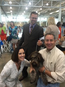 L to R: Kristi, handler, Brie and Gino