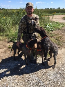 Charles with four snipe, a sora, and a teal