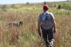 Chief on point with Charles walking in (22 blank pistol)